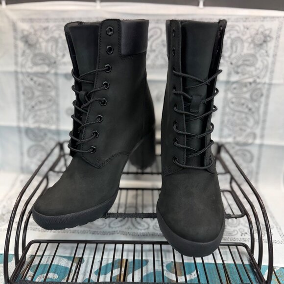 New Timberland Camdale Ankle Sz 6 Women's Bootie Leather in BLACK A1SEF Sample - Picture 2 of 8